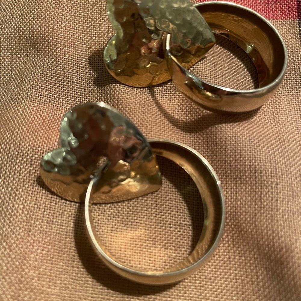 Gold colour heart earrings